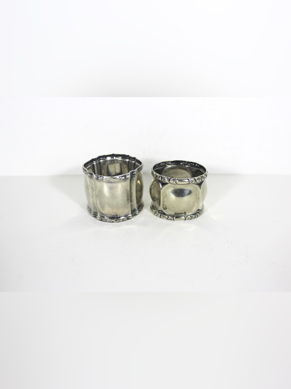 Pair of Antique Silver Napkin Rings, Vintage Holders, Set of Two Entertain, Host